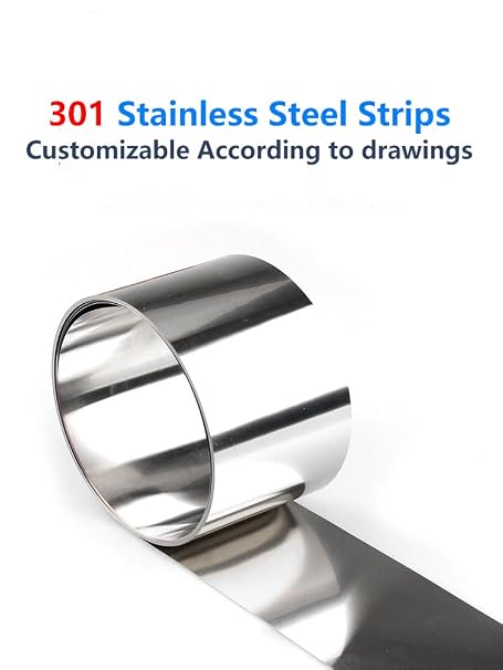 301 Stainless Steel Strip, 1pcs 301 Stainless foil 0.05 x 100 x 500mm, Thickness 0.05mm, Width*Length4 x 20/100 x 500mm.