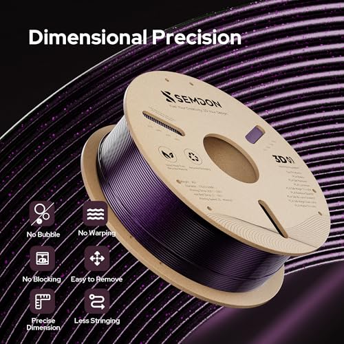 Image of PLA Filament 1.75mm, Glitter Purple Black Silk PLA, SEMDON 3D Printer Filament 1KG ±0.02mm for Ender 3, CR-10, Anti-Warp & Anti-Clog
