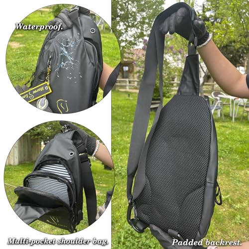 Multi-Pocket Sling Bag - Water Resistant - Lightweight - Adjustable - Crossbody Backpack for Men or Women.3