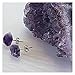 YSJSPKK Naturkristall rau Rohe polierte Amethyst-Ohrstecker mit Edelstahl Naturstein Birthstone Rohkristall Boho Kleine Minimalisten