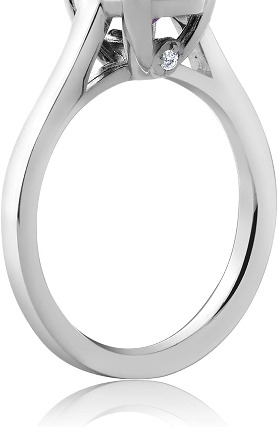 925 Sterling Silver Gemstone Birthstone and White Moissanite Solitaire Ring for Women | Oval 11X9MM with 1.5MM Accent Moissanite Under Setting | Engagement Wedding Anniversary Promise | Sizes 5-9