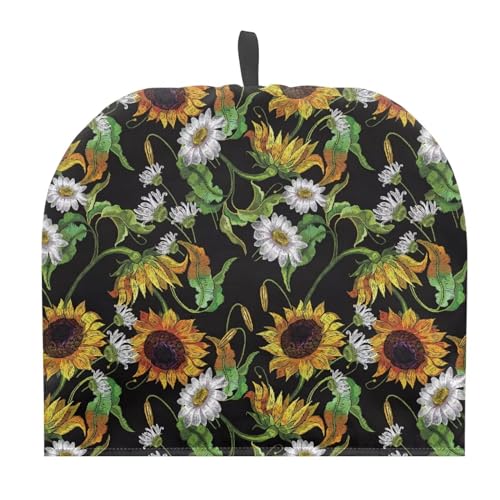 Rnyleeg Vintage Sunflower Tea Cozy for Teapot Cotton Thick Tea Pot Cover Teapot Cozie, Insulated Kettle Cover for Home Kitchen Decorative Tea Cozy