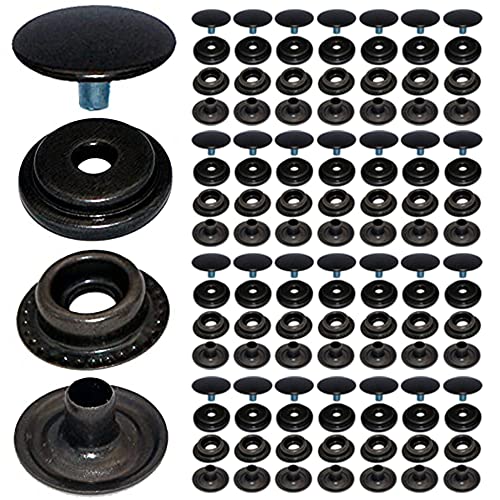 Boutons pression en acier inoxydable 15mm pour cuir canevas manteau sac lot argent noir