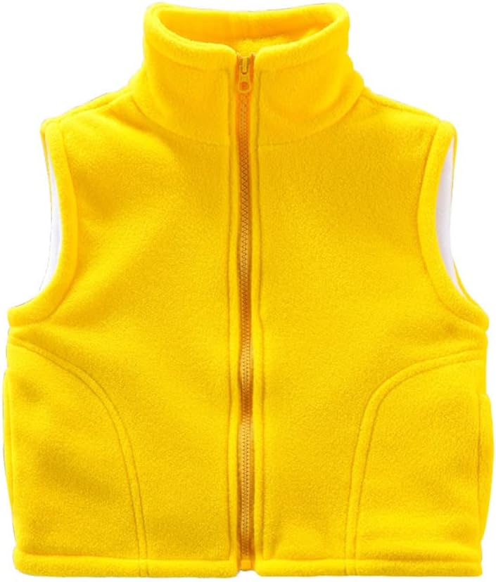Ohrwurm Little Boy's Yellow Sweater Vest, Zipper School Uniform Fleece Classic Outfit Jacket for Autumn and Winter, Yellow, 4-5 Years