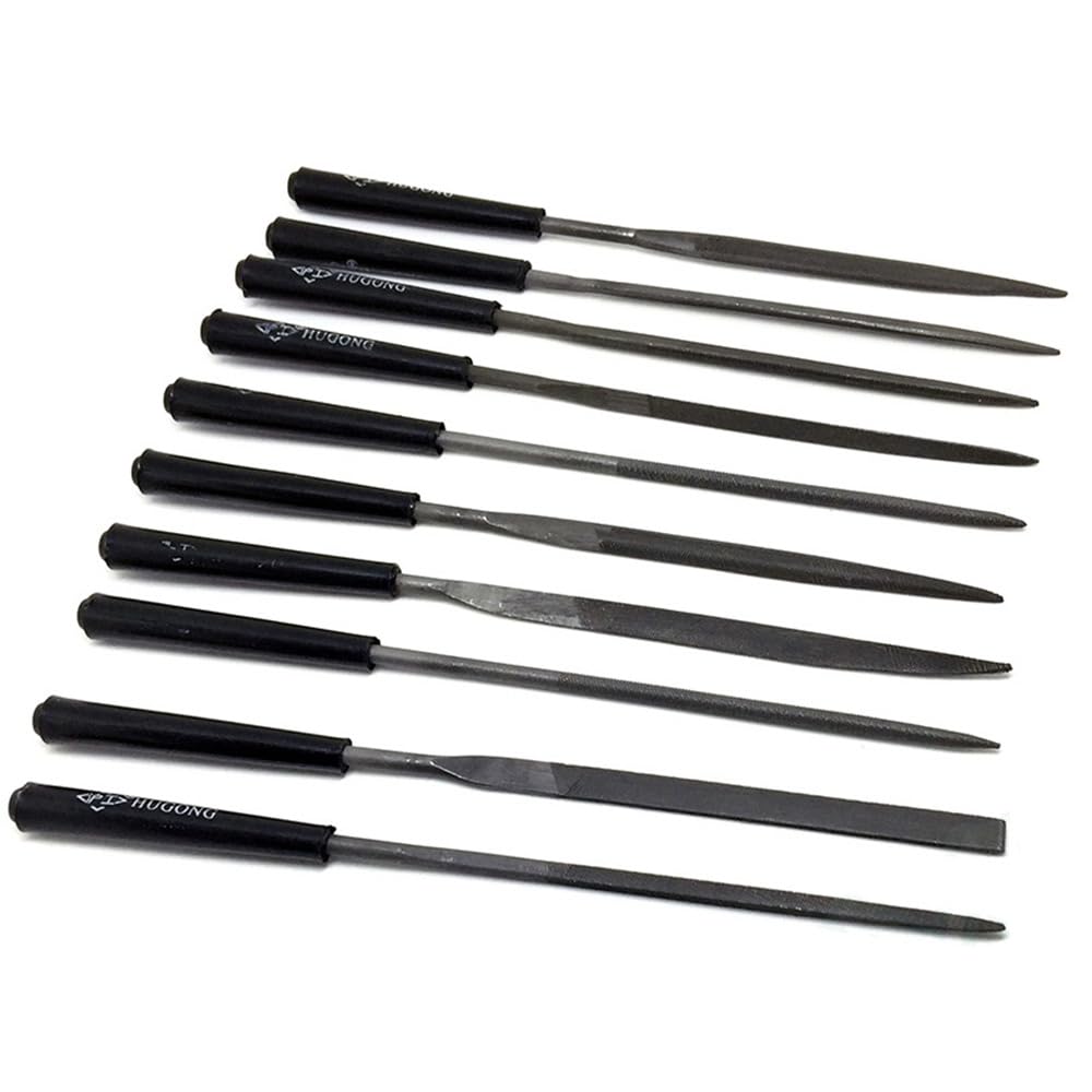 RuiJOTWAT Luthier Needle File Set (10) Guitar Nut Slot Fret Dressing Files Tool