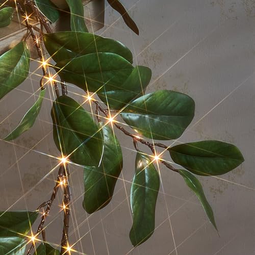 Fudios-Magnolia-Lighted-Garland-with-Timer-6FT-80-LED-Fairy-Lights-Battery-Operated-or-USB-Plug-in-Artificial-Greenery-Garland-Lights-for-Spring-Holiday-Party-Mantle-Decoration Fudios Magnolia Lighted Garland with Timer 6FT 80 LED Fairy Lights Battery Operated or USB Plug in Artificial Greenery Garland Lights for Spring Holiday Party Mantle Decoration