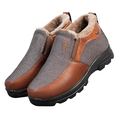 Chaussures de neige homme en polaire d'hiver chaudes et décontractées à enfiler