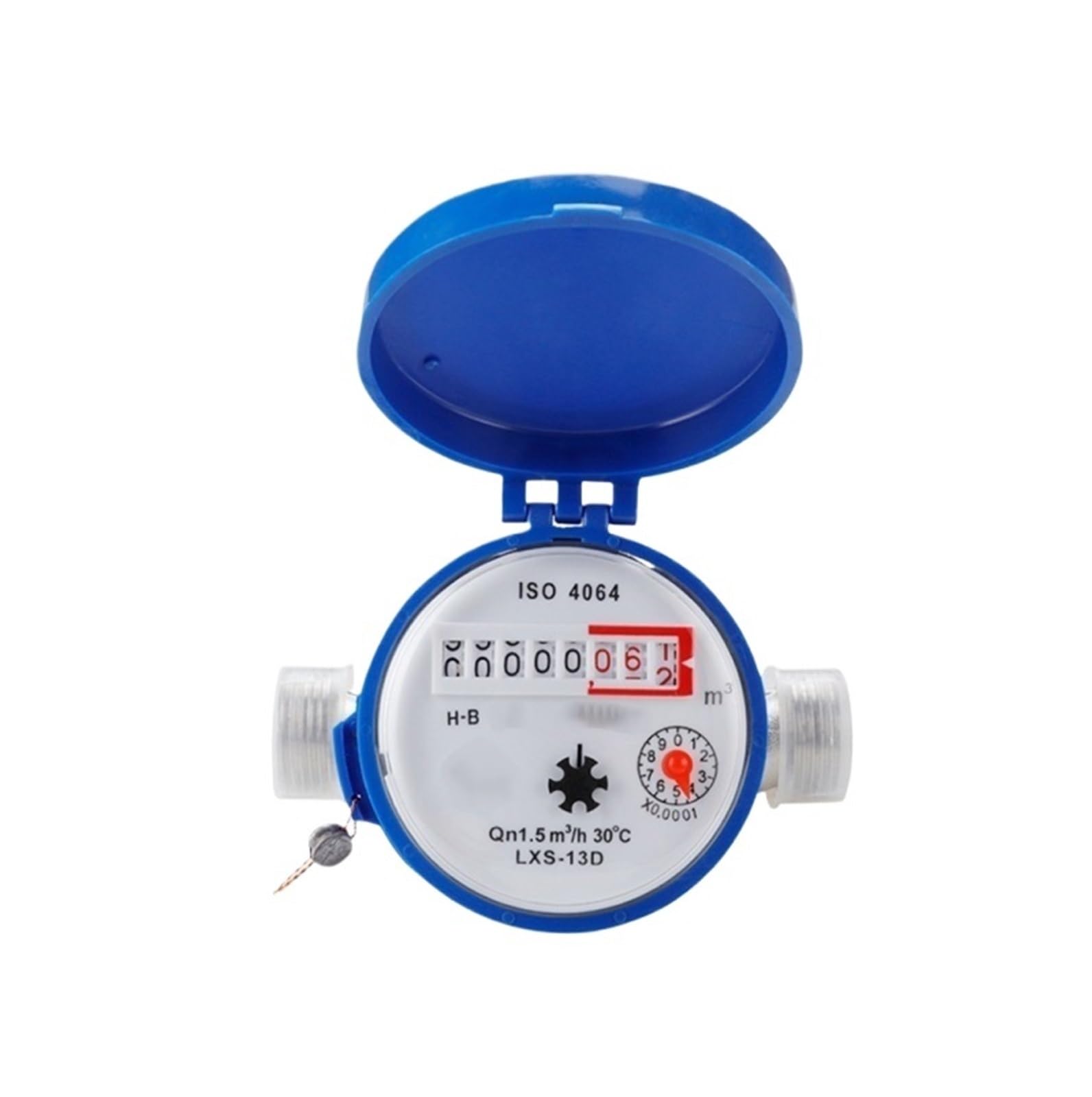 Flow Sensor Meter Digital Pipeline Water Flow Smart Water Meter E-Type Digital Display Pointer Counter Water Meter Flow Measuring Instruments with Copper Fittings
