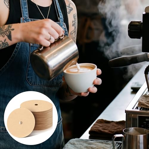 Image of 500Pcs Percolator Coffee Filters, 3.5in Disc Coffee Filters, Natural Unbleached Coffee Filters, Disposable Coffee Filters for Percolator Coffee Pot and Flat Bottom Basket