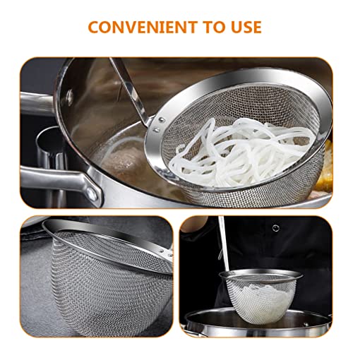 Hemoton Stainless Steel Noodle Strainer Spoon 12.6 Inch Reusable Cooking Basket for Ramen Dumplings Hot Pot Kitchen Colander Ladle by Hemoton - Image 3