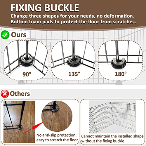 X-Zone Pet Foldable Metal Pet Playpen With Top Cover, Portable Indoor/Outdoor 8 Panel Play Pen Temporary Pet Fence Heavy Duty Wire Exercise Pen For Dogs Cats 30'' H #TOP1