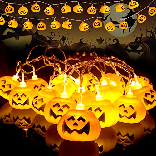 TTCOTOKE Halloween Guirlande Lumineuse, 3m lumière Chaude 20 LED Citrouille Chaîne Lumineuse Décoration pour fête, Halloween, Jardin, Vacances, Guirlande lumières Citrouille Halloween Décorations