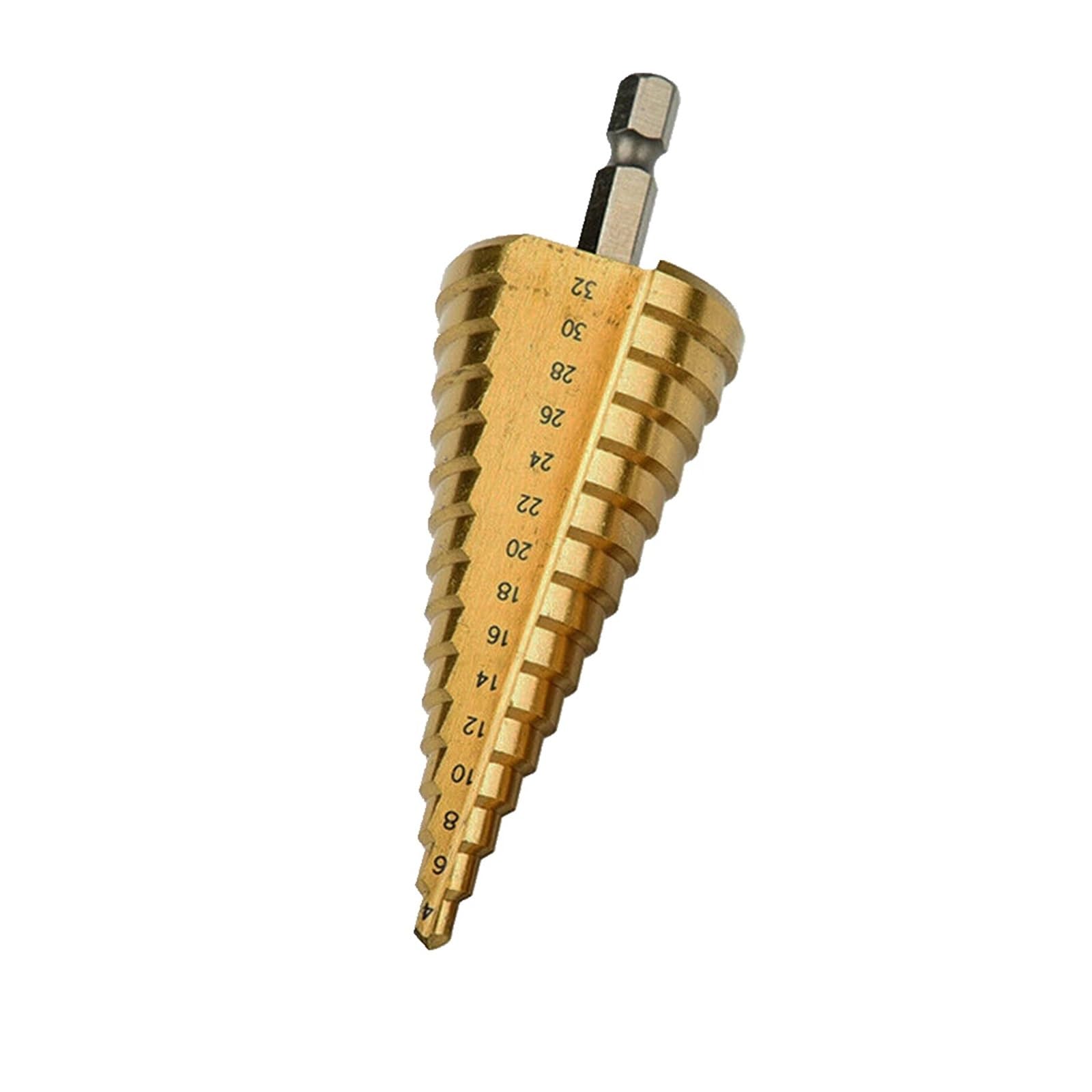 Juego de brocas escalonadas cono HSS titanio 3 piezas | Herramientas cortadoras de agujeros multiusos de 4-12/4-20/4-32 mm(No packing)