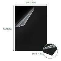 Vista 2 de Acrux7 Paquete de 6 hojas acrílicas de plexiglás negras de 5 x 7 pulgadas, hoja acrílica fundida negra de 1/4 de pulgada de grosor con papel