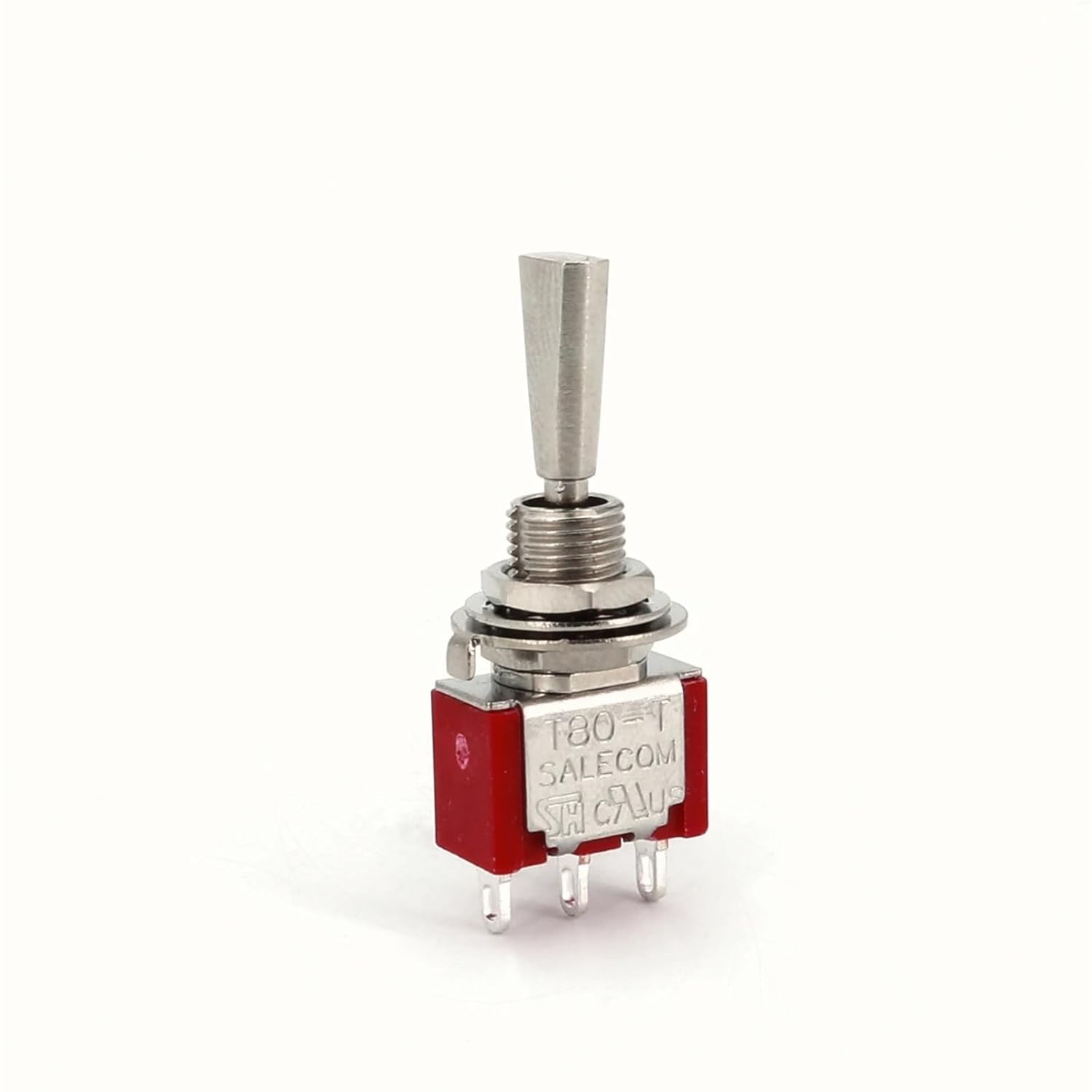 10Pcs T8014A-U Flatted Lever 3Pin Momentary MOM-Off-MOM Self-Return SPDT Toggle Switch