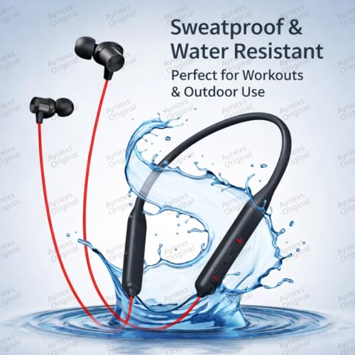 Image of for OnePlus Z2 ANC Neckband Earphone Bluetooth with Smart ANC Soft Silicone Band Lightweight Secure Fit HD Calling (Red)