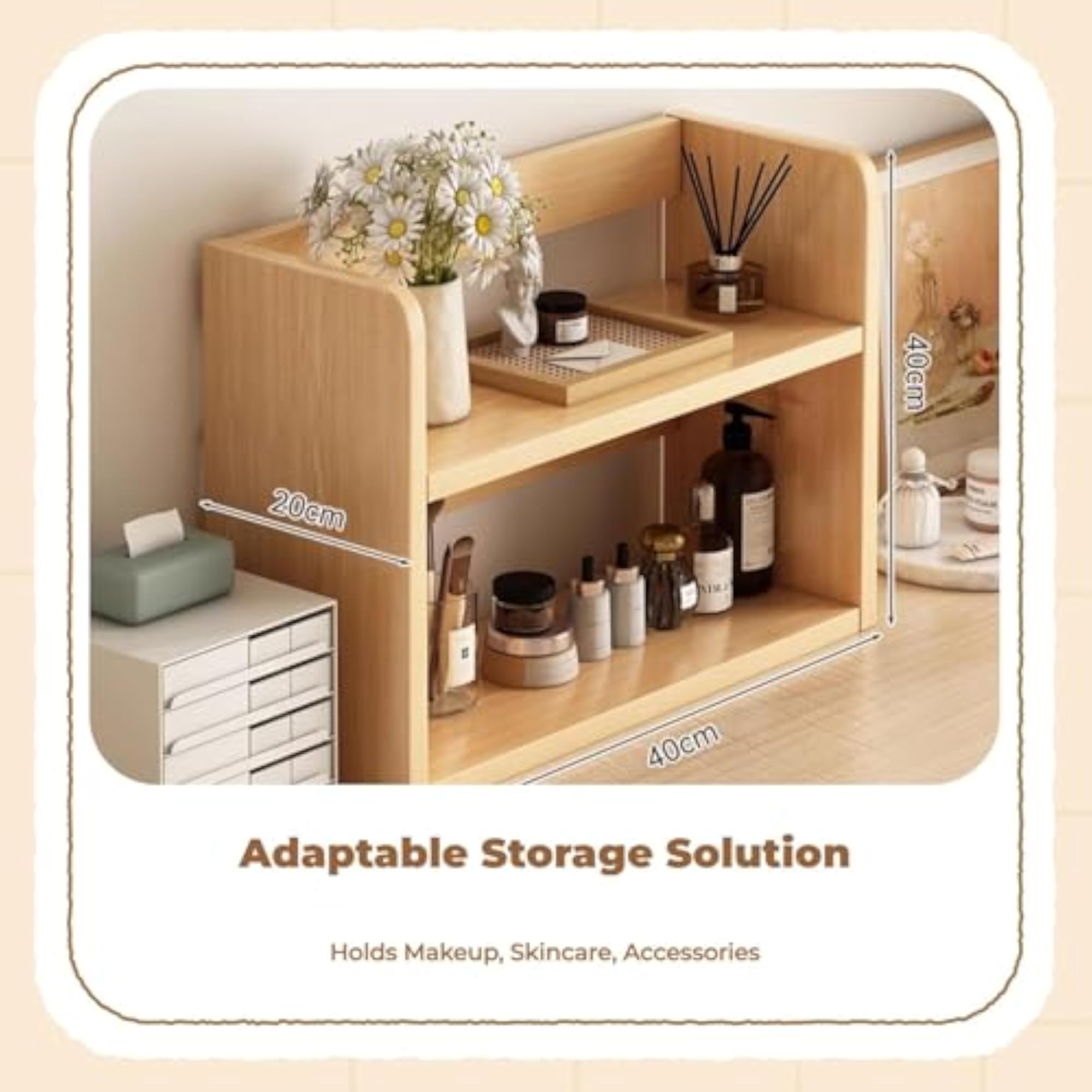 Large Capacity Cosmetic Storage Box, Desktop Dustproof Holder