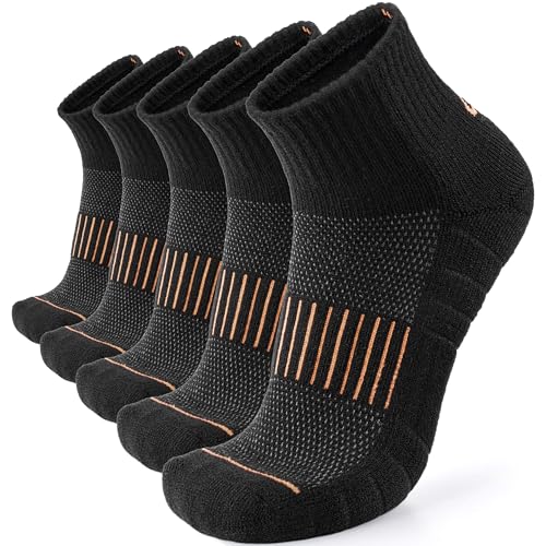 Lapulas Merino Wool Quarter Socks for Men Women, Hiking Running, Cushioned Compression Support,...