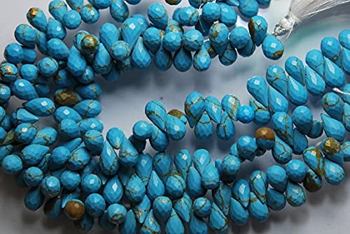 Copper Turquoise Faceted Tear Drops perles gouttes pour création de collier et bracelet