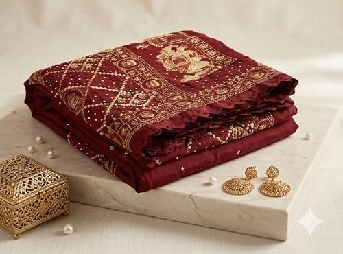 Generic gold bandhani silk saree – image 6