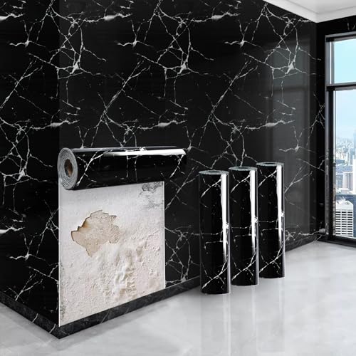 3 Rolle Küchen Fliesenaufkleber, Schwarz Fliesenaufkleber 300x40cm Badezimmer Selbstklebende Fliesendekor Aufkleber Backstein zum Küche Esszimmer Bad Fliesenfolie Deko