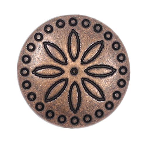 Bezelry 12 Pieces Simple Flower Carving Metal Shank Buttons 18mm