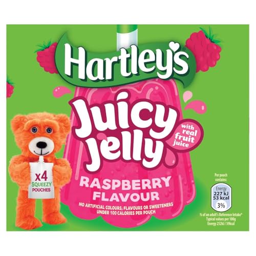 Hartley's Juicy Jelly Pouches Raspberry 4 x 90g