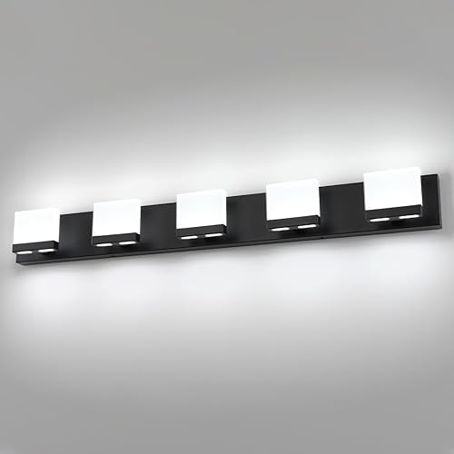 Miniatura 12 de SineRise Lámparas LED Modernas para Tocador de Baño (3 Luces, 24 Pulgadas, 5CCT), Accesorios de Iluminación de Pared de Baño de Acrílico Moderno