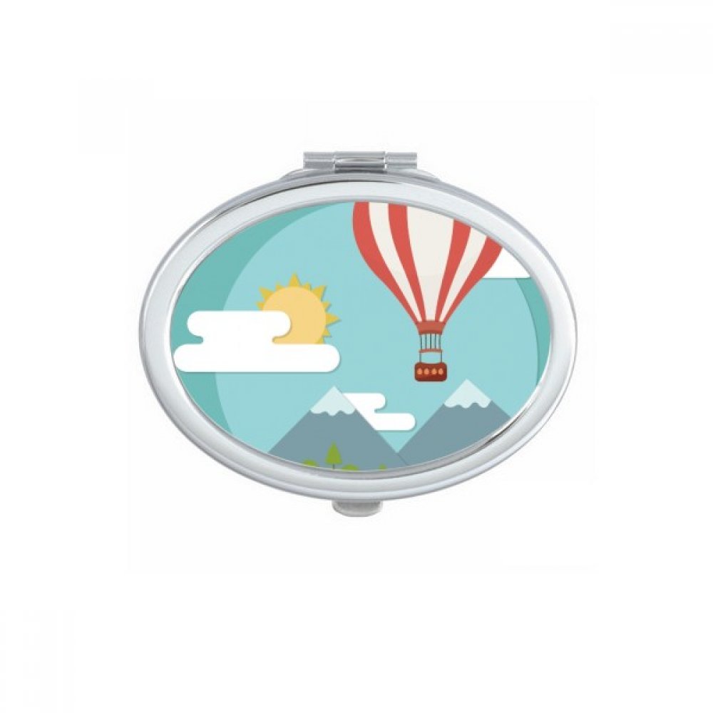 Miroir ovale de poche motif château amusement park accessoire beauté nomade