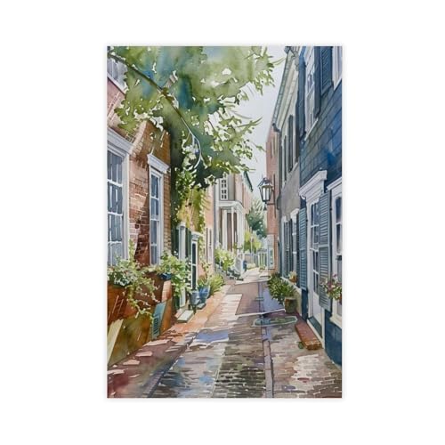Paysage de rue de la Caroline du Sud en toile murale pour habiller un grand mur vide