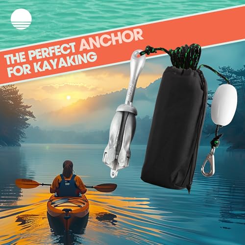 RAD Sportz Kayak Anchor - 5.5 Pound Folding Anchor for Paddle Board, SUP, Canoe, PWC, or Fishing - Jet Ski Anchor Kit with 40 ft Marine Grade Rope - Jetski and Kayak Accessories (Silver) by RAD Sportz - Image 2