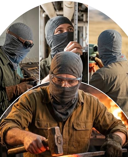 Image of BOCOMAL FR Face Mask Flame Resistant Balaclava 5.5oz Lightweight Arc Rated Helmet Liner Covering Hood for Welding