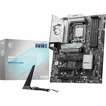 MSI Placa-mãe B860 Gaming Plus WiFi, ATX - Suporta processadores Intel Core Ultra (Série 2), LGA 1851 - DDR5 Memory Boost 8800+ MT/s (OC), PCIe 5.0 x16 x16, M.2 Gen5, Intel Killer 5G LAN, Wi-Fi 7