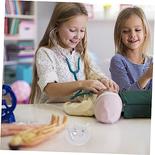 Toyvian 6 Conjuntos De Mini Talheres Móveis Em Miniatura Miniatura Casa De Bonecas Playset Acessório