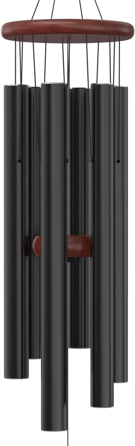 Nalulu Wind Chimes - Chimey Black 35" Large Wind Chimes for Outside, Outdoor Modern Metal Windchimes, Hand Tuned with Calming Deep Low Tones, Ideal Gift, Home Décor for Your Garden, Yard & Patio