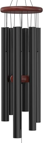 Miniatura 1 de Campanilla de viento - Campanillas de viento grandes negras de 35 pulgadas para exteriores, campanillas de viento modernas de metal, afinadas a mano