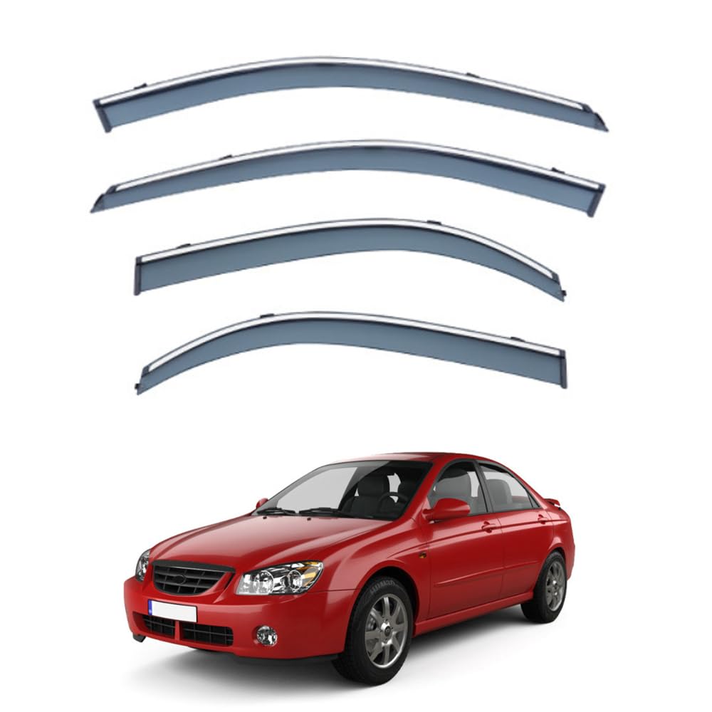 QOEMRHELT 4pc Set In-Channel Wind Deflectors, for Kia Cerato Sedan 2003-2006 Window Visors Rain Guards Vent Visors Rain & Sun Protection,Car Accessories