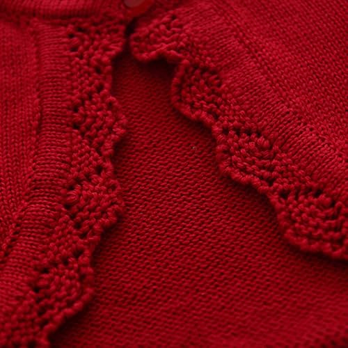 Girls Cardigan Long Sleeve Open Front - Soft Cotton Knit Sweater for Toddler Kids 1-12 Years Fall Winter Cover Up Top2