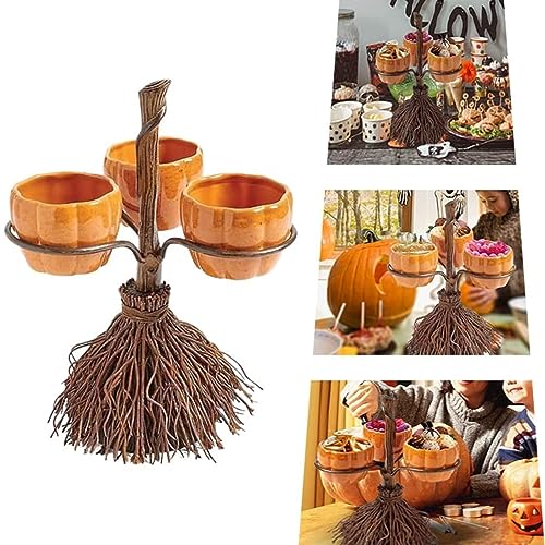 Support de Bol Citrouille d'Halloween Anti-Basculement à Structure de Balai Renforcée - 2