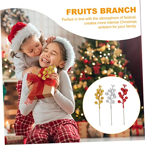 Toddmomy 24 Peças Decorações De Natal Artificiais Adornos De Frutas Para Artificiais Para Ramos De B