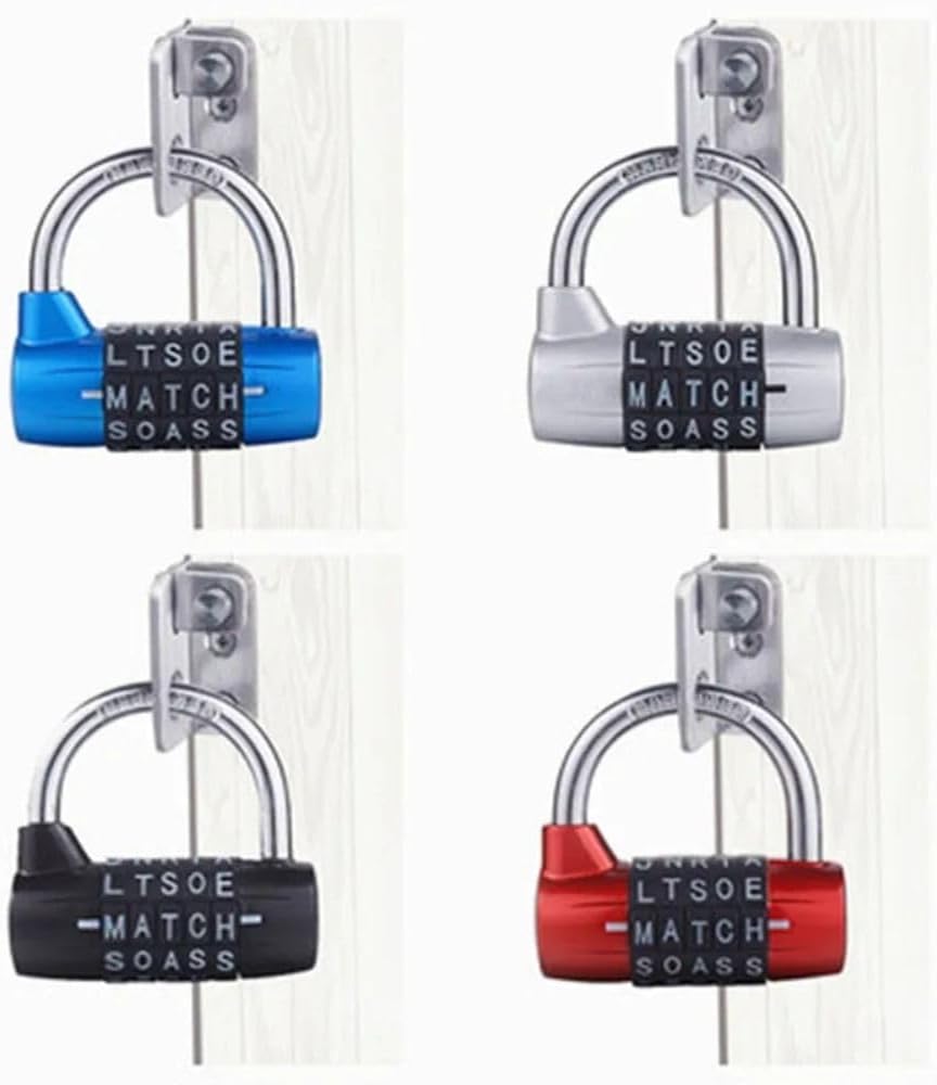 5 Letter Combination Padlock Safely Code Multifunctional Anti-Theft Travel Password Lock Portable Security(Silver)