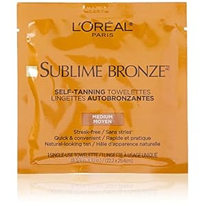 L’Oreal Paris Sublime Bronze Self Tanning Towelettes, Streak-Free, Natural Looking Tan, 6 ct