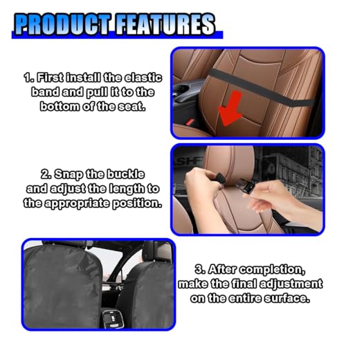 Image of BDZMC 2PCS Car Seat Back Protector Kick Mats, Waterproof Oxford Cloth Car Seat Cover, Universal Fit for Most Cars, Trucks, SUVs