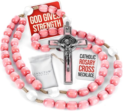 SANCTUM VERITAS Catholic Rosary Necklace | Large Italian Prayer Beads Gift