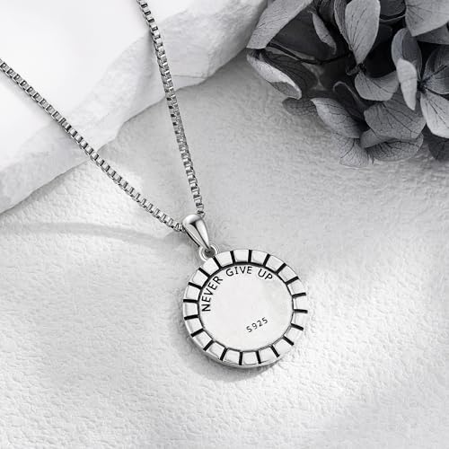 YAFEINI Basketball Necklace 925 Sterling Silver Never Give Up I Can Do All Things Pendant Basketball Sport Jewelry Gifts for Men Basketball Lovers3