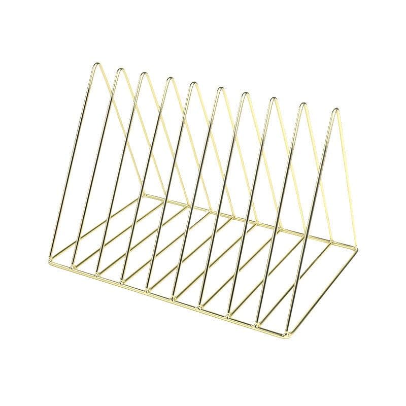 Ufficio Libreria in ferro, supporto for libri, piccolo scaffale portaoggetti, spazio for archivi Organizzatore da scrivania(Gold)