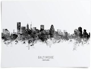 Baltimore Maryland Skyline art print poster, unframed -11516