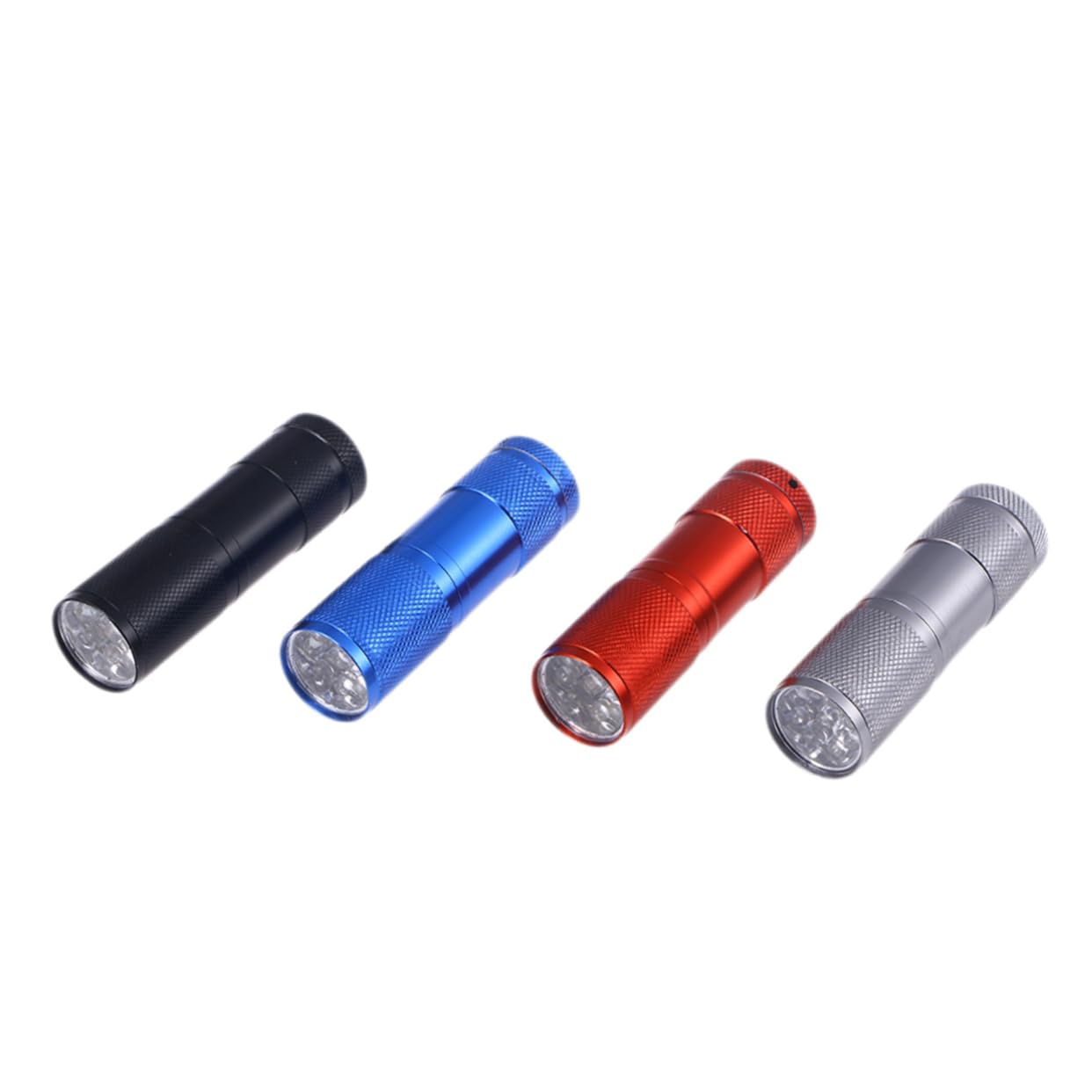 Hemobllo Lot De 3 Lampes De Poche Puissantes Porte-clés Rechargeables Uv Led Compactes Corps En Aluminium Rouge Noir 4 Pièces X 3