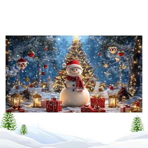 Bannière Noël en tissu haut de gamme grand format pour décoration extérieure
