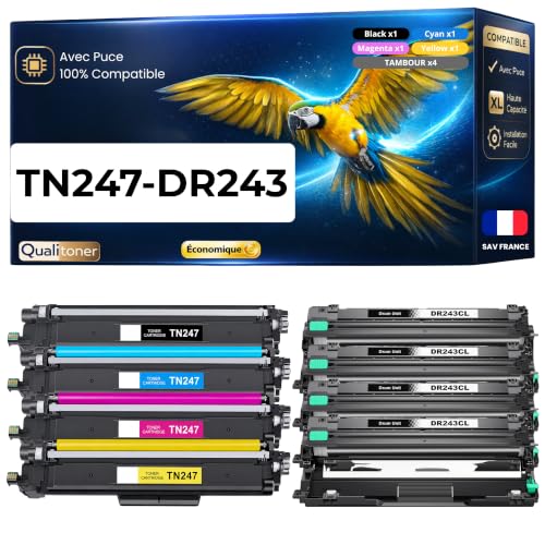 Toners Brother TN247 TN243 haute capacité 3000 pages pour des impressions nettes et durables